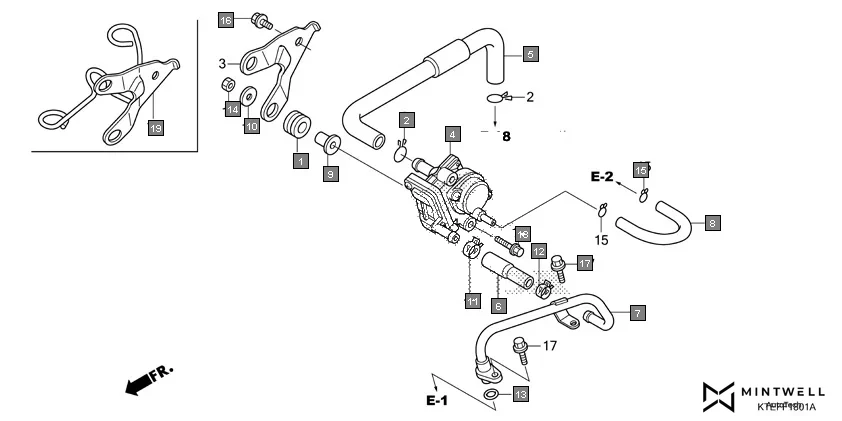 F-18-1 AIR SUCTION VALVE assembly diagram for HONDA CB Shine/ Shine 125 CBF125L