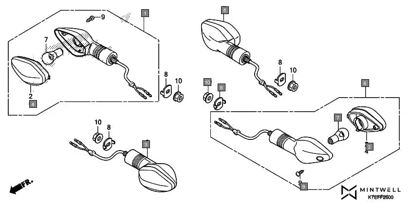 F-26 WINKER assembly diagram for HONDA CB Shine/ Shine 125 CBF125BH