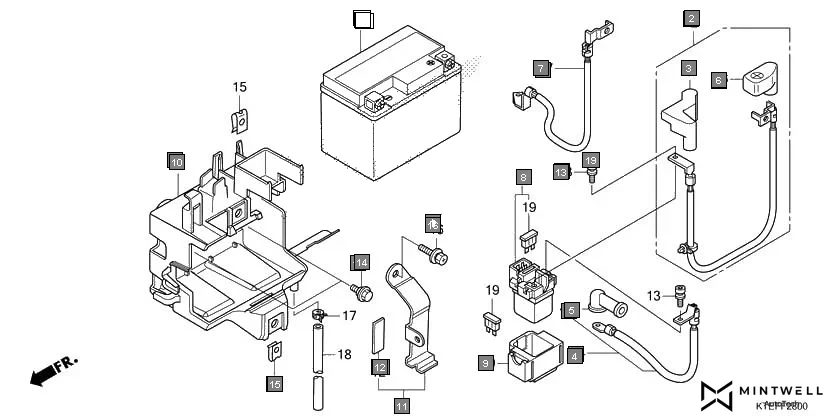 F-28 BATTERY assembly diagram for HONDA CB Shine/ Shine 125 CBF125L
