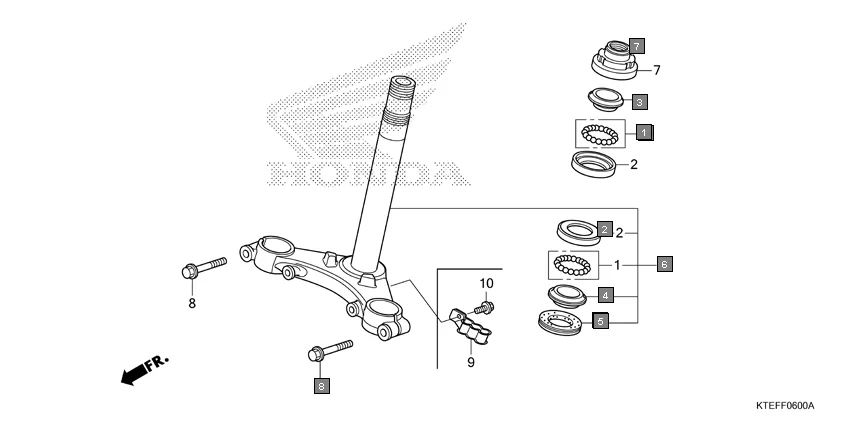 F-6 STEERING STEM assembly diagram for HONDA CB Shine/ Shine 125 CBF125BH