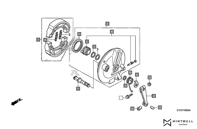 F-9 FRONT BRAKE PANEL diagram showing 95015-32001