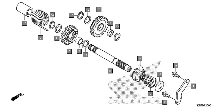 E-15 KICK STARTER SPINDLE