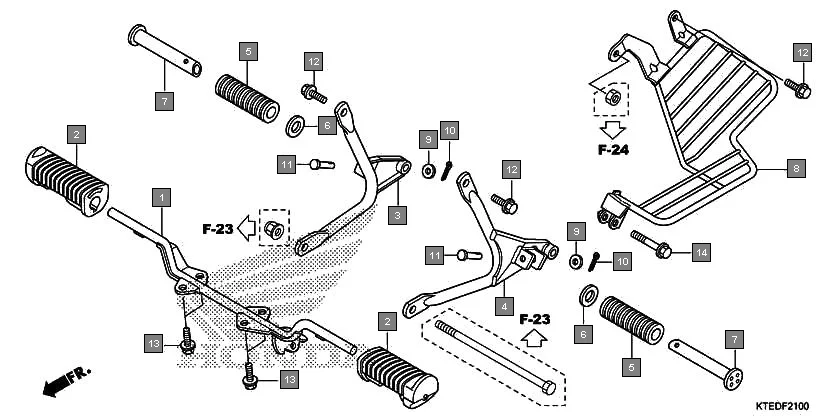F-21 STEP assembly diagram for HONDA CB Shine/ Shine 125 CBF125MCC
