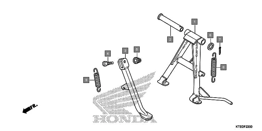 F-22 STAND assembly diagram for HONDA CB Shine/ Shine 125 CBF125C