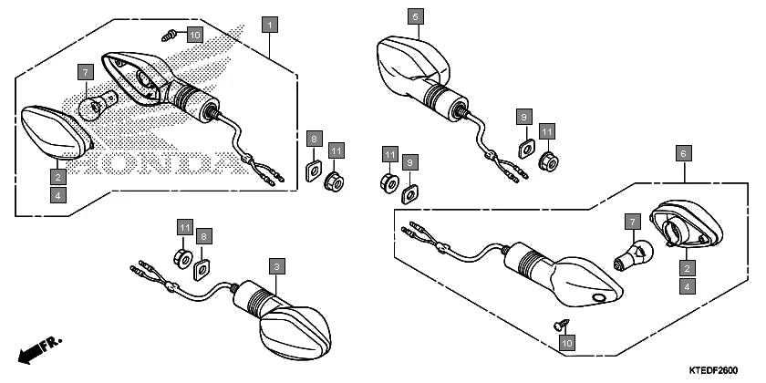 F-26 WINKER assembly diagram for HONDA CB Shine/ Shine 125 CBF125MCC
