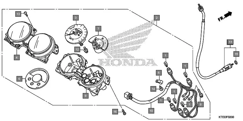 F-2 METER assembly diagram for HONDA CB Shine/ Shine 125 CBF125MCC