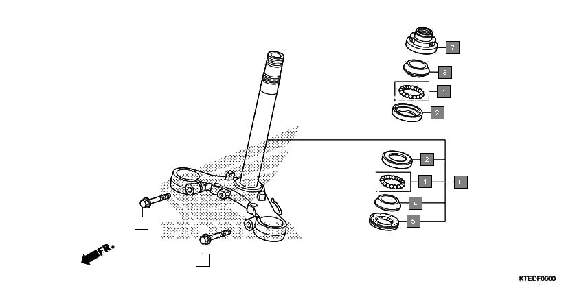 F-6 STEERING STEM assembly diagram for HONDA CB Shine/ Shine 125 CBF125MCC