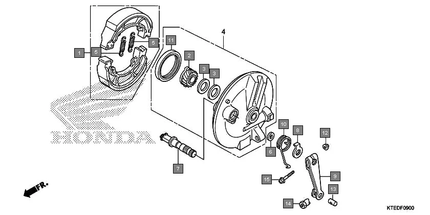 F-9 FRONT BRAKE PANEL diagram showing 95015-32001