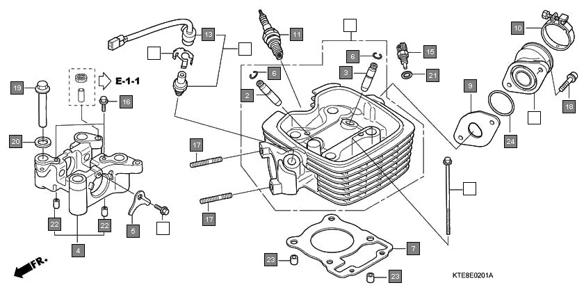 E-2-1 CYLINDER HEAD(THROTTLE BODY)