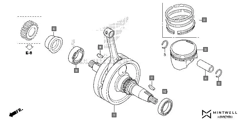 E-16 CRANKSHAFT/PISTON
