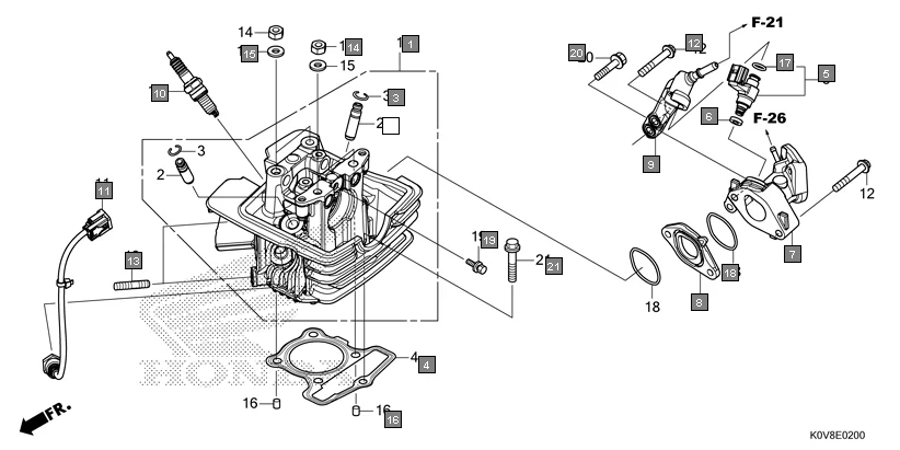 E-2 CYLINDER HEAD/INJECTOR