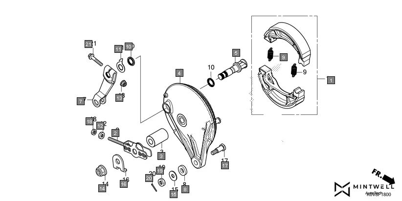 F-18 REAR BRAKE PANEL diagram showing 90302-KST-942
