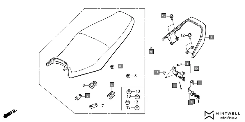 F-23 SEAT diagram showing 50400-K0V-A00ZE