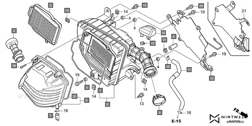 F-25 AIR CLEANER assembly diagram for HONDA CB Shine/ Shine 125 CBF125N