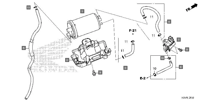 F-26 CANISTER assembly diagram for HONDA CB Shine/ Shine 125 CBF125S