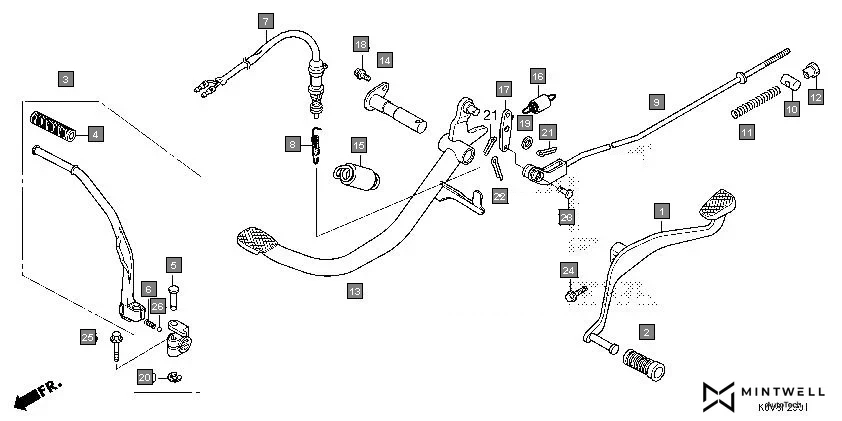 F-29-1 PEDAL(DISK BRAKE)(1) assembly diagram for HONDA CB Shine/ Shine 125 CBF125L