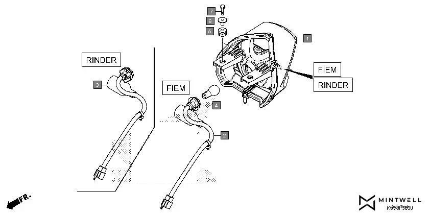 F-36 TAILLIGHT assembly diagram for HONDA CB Shine/ Shine 125 CBF125S