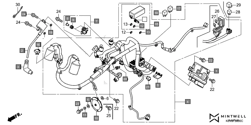 F-38 WIRE HARNESS(1) assembly diagram for HONDA CB Shine/ Shine 125 CBF125L