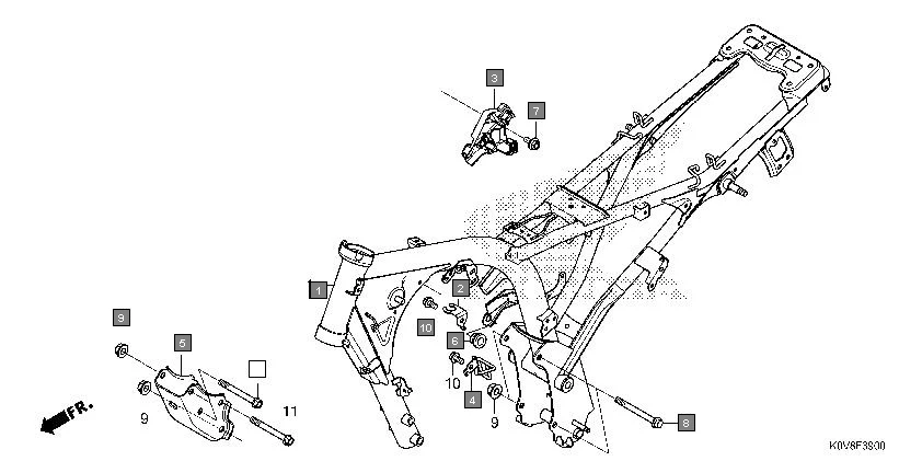 F-39 FRAME BODY assembly diagram for HONDA CB Shine/ Shine 125 CBF125L