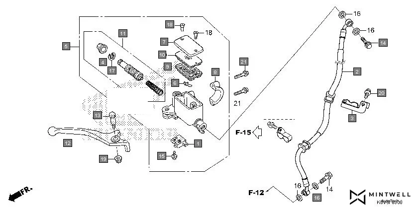 F-5 FRONT BRAKE MASTER CYLINDER diagram showing 96001-06014-00