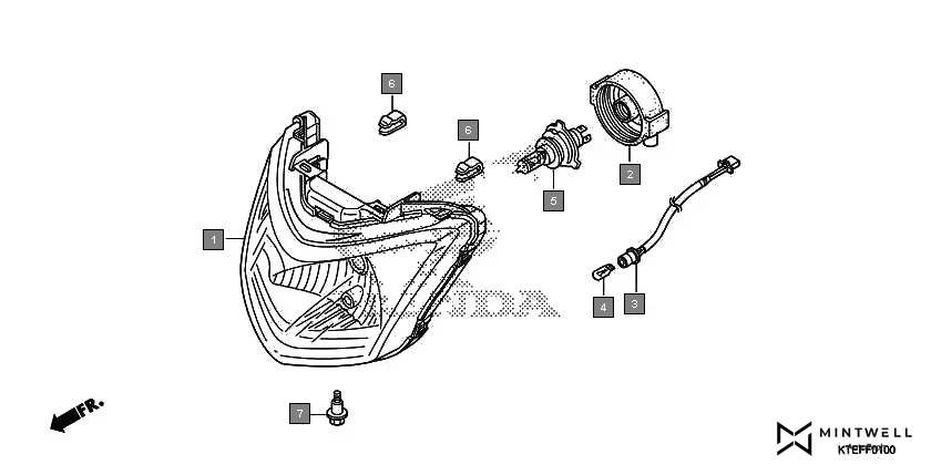 F-1 HEADLIGHT diagram showing 33126-KWP-F01