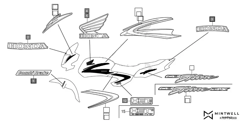 F-34 MARK diagram showing 86171-KTE-650ZP