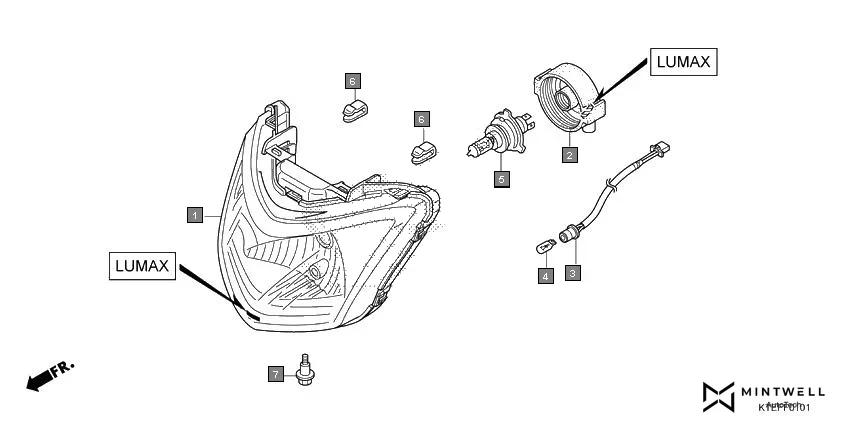 F-1-1 HEADLIGHT(CBF125H)(LUMAX) diagram showing 53209-GAH-000