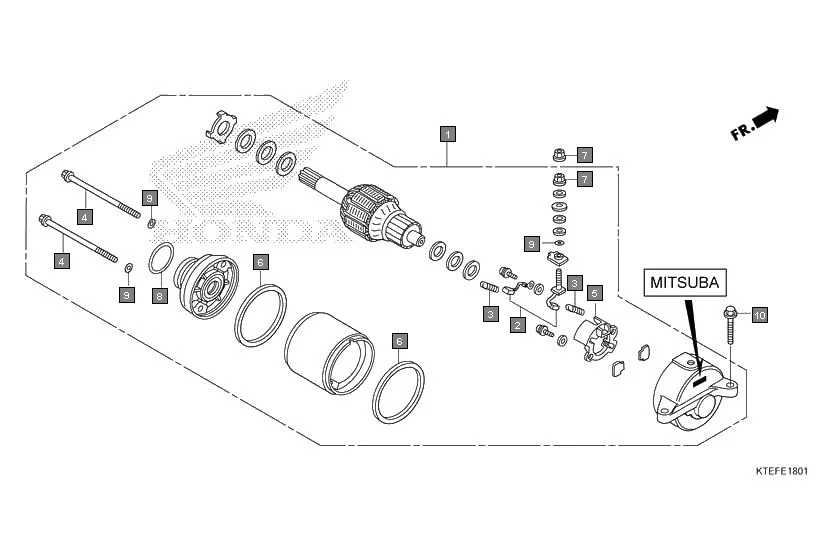 E-18-1 STARTING MOTOR(CBF125H,J/CBF125BH)(MITSUBA)