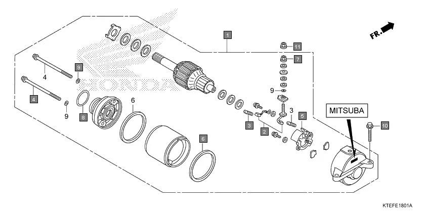 E-18-1 STARTING MOTOR(CBF125H,J,K,L/CBF125BH)(MITSUBA)