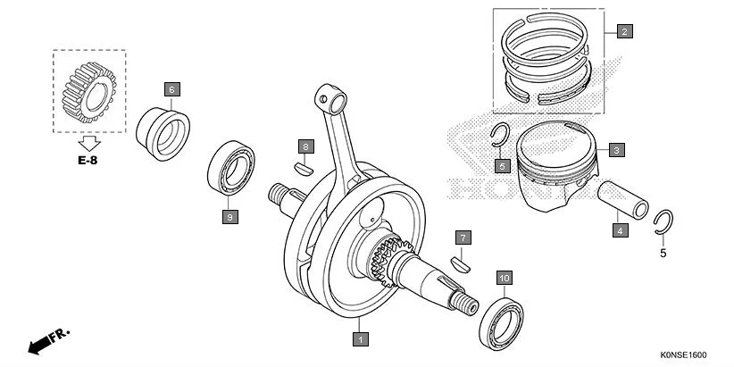 E-16 CRANKSHAFT/PISTON