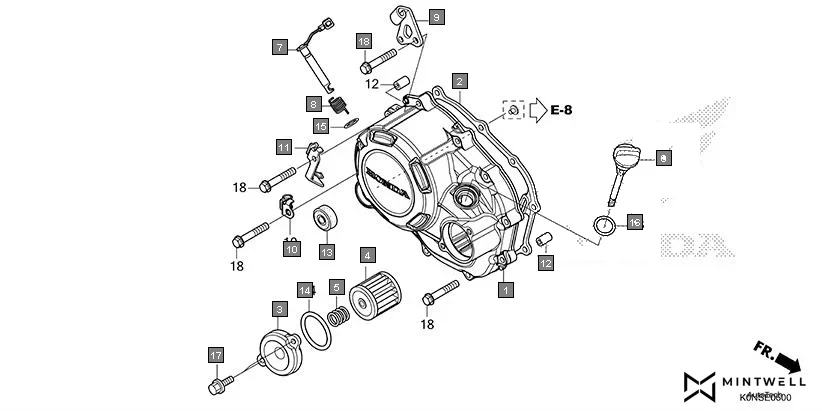 E-6 RIGHT CRANKCASE COVER