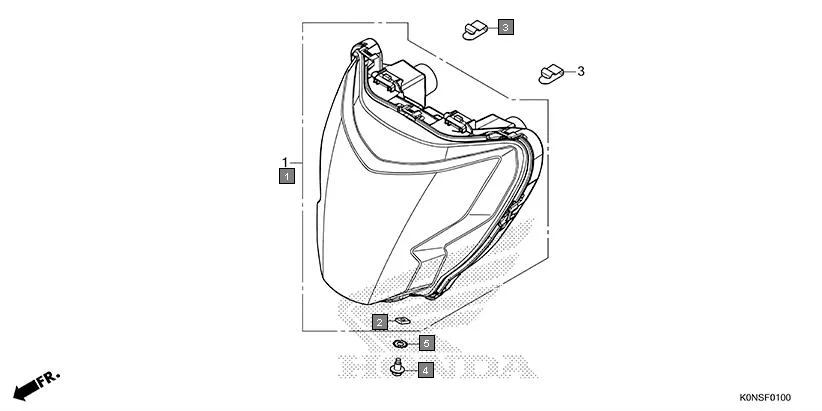 F-1 HEADLIGHT assembly diagram for HONDA SP125 CBF125MEFT