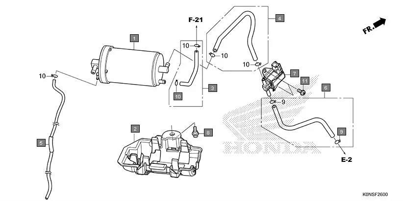 F-26 CANISTER assembly diagram for HONDA SP125 CBF125MEFT