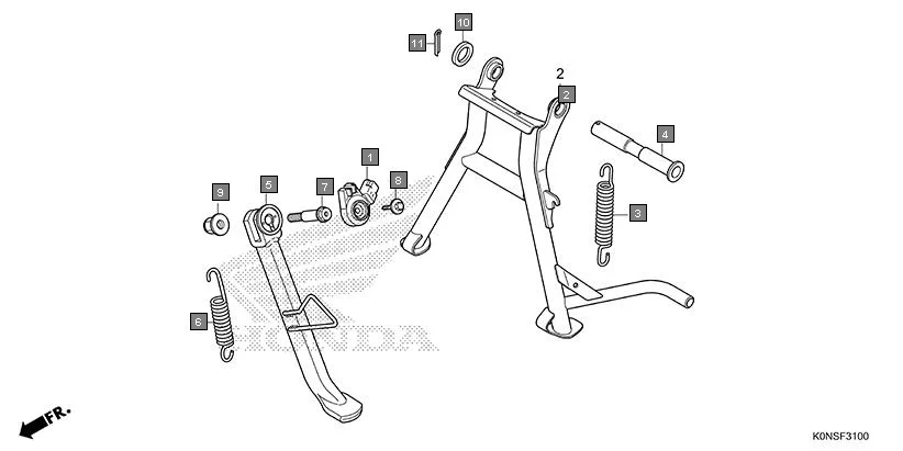 F-31 STAND assembly diagram for HONDA SP125 CBF125MEFT