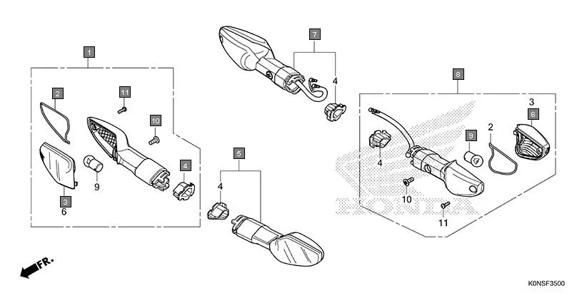 F-35 WINKER assembly diagram for HONDA SP125 CBF125MEFT