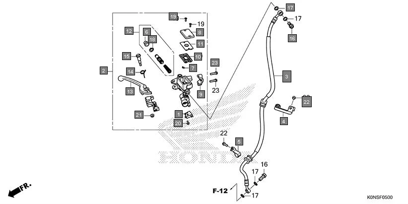 F-5 FRONT BRAKE MASTER CYLINDER assembly diagram for HONDA SP125 CBF125MEFT