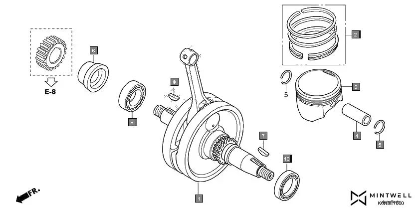 E-16 CRANKSHAFT/PISTON