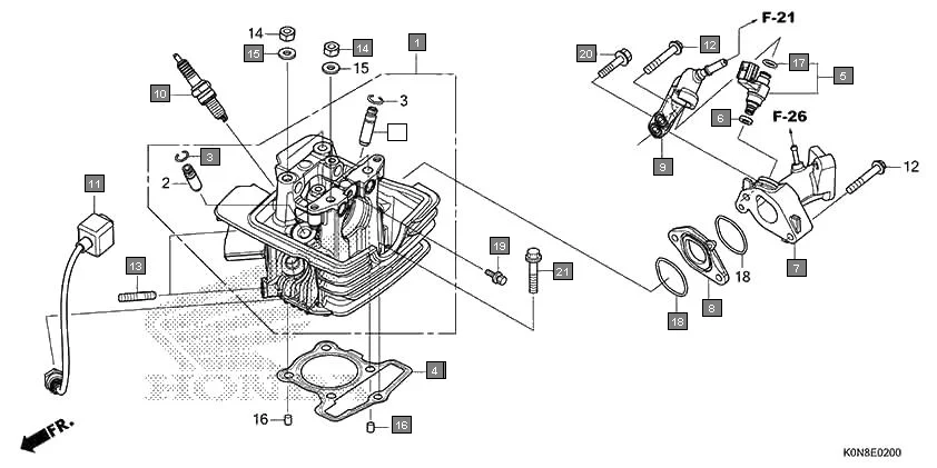 E-2 CYLINDER HEAD/INJECTOR