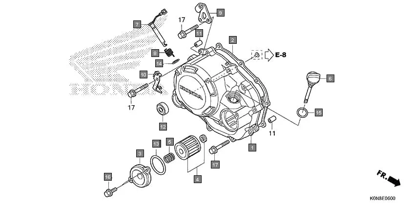 E-6 RIGHT CRANKCASE COVER