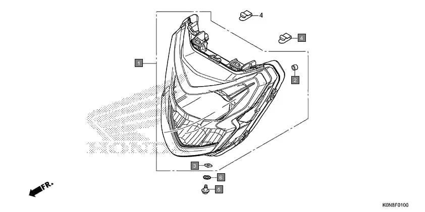 F-1 HEADLIGHT assembly diagram for HONDA SP125 CBF125MN