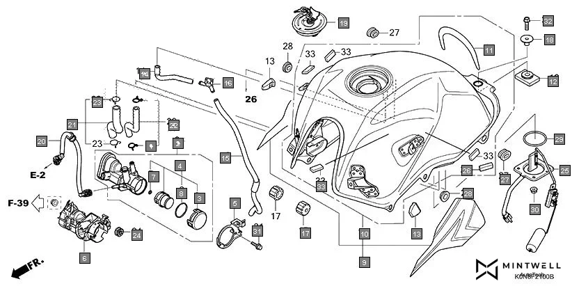 F-21 FUEL TANK/FUEL PUMP assembly diagram for HONDA SP125 CBF125MN