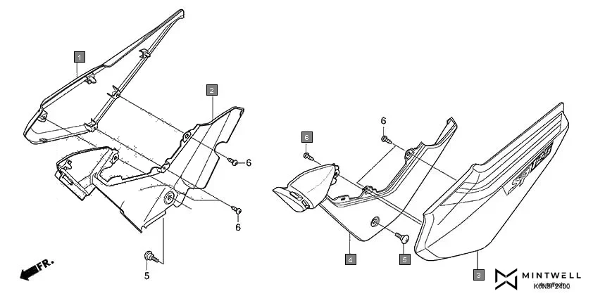 F-24 SIDE COVER assembly diagram for HONDA SP125 CBF125MEP