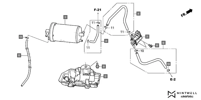 F-26 CANISTER assembly diagram for HONDA SP125 CBF125MN