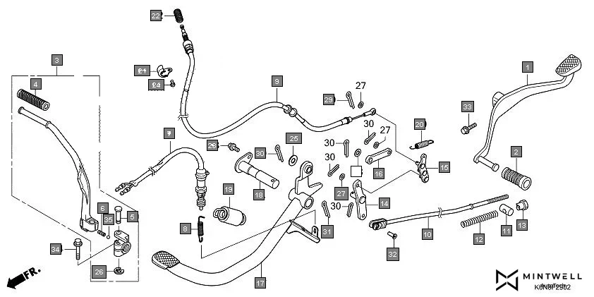 F-29-2 PEDAL(ID,5ID) assembly diagram for HONDA SP125 CBF125MER