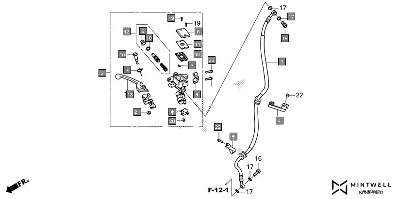 F-5-1 FRONT BRAKE MASTER CYLINDER(ID,5ID,9ID) assembly diagram for HONDA SP125 CBF125MER