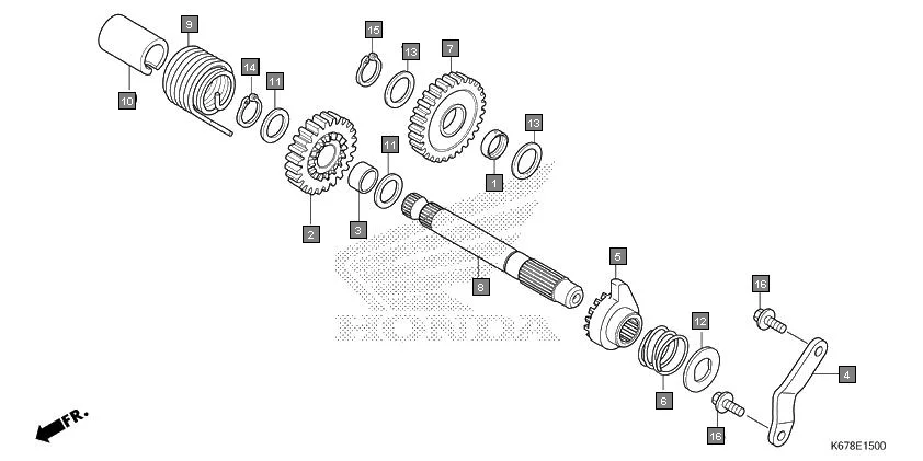 E-15 KICK STARTER SPINDLE