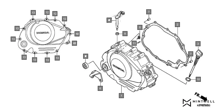E-6 RIGHT CRANKCASE COVER
