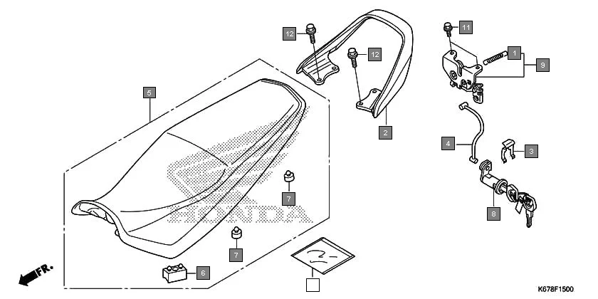 F-15 SEAT diagram showing 77200-K67-901ZA