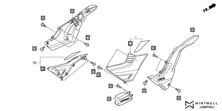 F-17 SIDE COVER assembly diagram for HONDA CB Shine SP CBF125MG