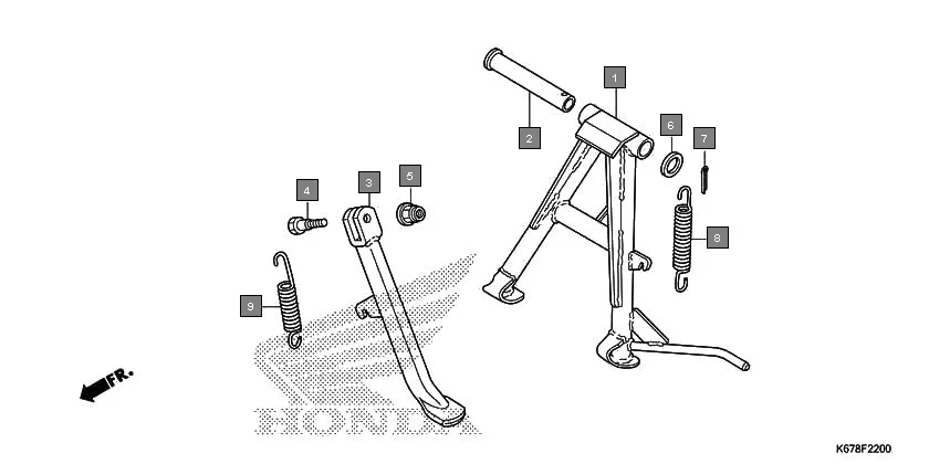 F-22 STAND assembly diagram for HONDA CB Shine SP CBF125MJ/MK